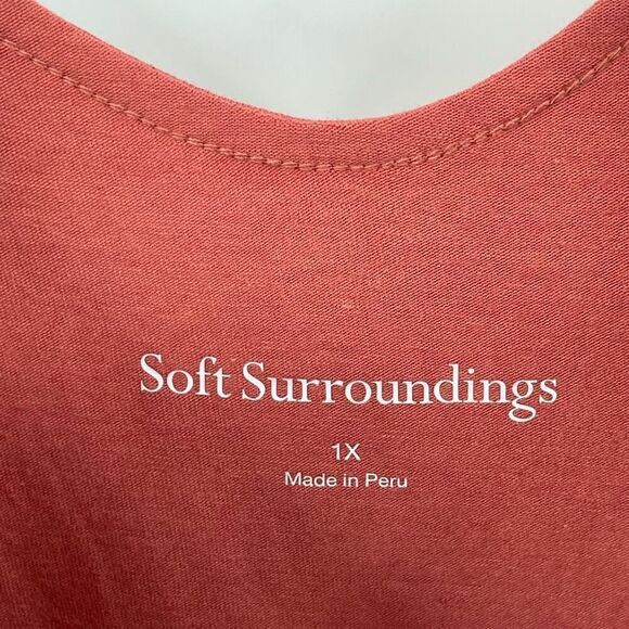 Soft Surroundings Camille T-Shirt Dress Dusty Cedar Pink Soft NWT Women 1X - Picture 4 of 5